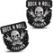 SkinoEu 2 Pezzi Vinile Adesivo per Auto Teschio Heavy Metal Rock & Roll Sicurezza Auto Moto Bicicletta Paraurti Porta Finestre B 2
