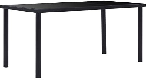 Willood Esstisch Schwarz 160 x 80 x 75 cm Hartglas, v281854y