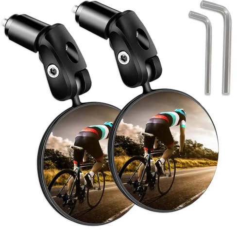 Cykelback, cykelspeglar, HD 360° roterande justerbar bred vinkel konvex spegel för väg berg cykel e-cykel skateboard rullstol moped - 2 st