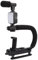 LOCADENCE Kamera Smartphone Stabilisator, U Förmiges Handheld Video Rig, Tragbarer Kamera Stabilisator mit LED Licht für Spiegelreflexkamera, Mobiltelefon, Digitalkamera