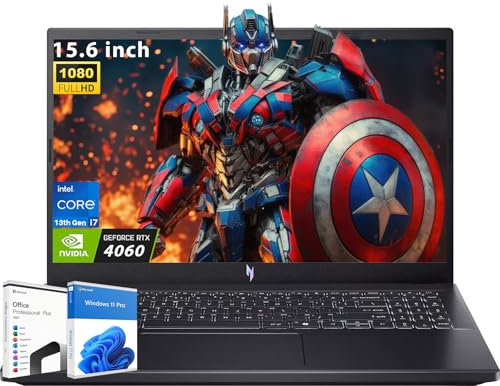 acer Nitro V 15 Gaming Laptop, 15.6 FHD 144Hz Display, Intel 13th Gen Core i7 13600H, NVIDIA GeForce RTX 4060, 32 GB DDR5 RAM 1 TB SSD, Wi-Fi 6, Bluetoot, MS Office Lifetime License & Windows 11 Pro