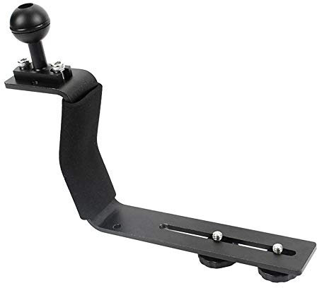 Diving Tray Handle, Underwater Handle Tray Bracket Aluminum Alloy Slide Rail Design at the Bottom, with 2 Screws
