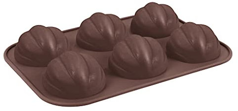 Molde antiadherente para magdalenas, 6 tazas, con forma de calabaza, para hornear magdalenas, postres