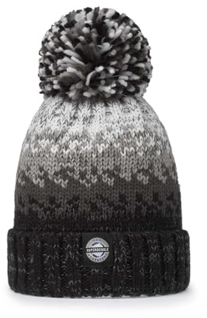 Superbobble Winters Storm Nordic Knit Unisex Refelctive Hat Black