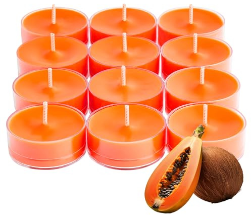 PartyLite Bougies chauffe-plat parfumées Papaya Paradise - Jusqu'à 4 à 6 heures de combustion longue durée