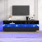 Aurofurz TV-Schrank, Hochglanz-TV-Schranktisch 174cm für 70/75 / 80 Zoll TVs, Fernsehschrank lowboard mit LED-Beleuchtung, Zwei Offenen Fächern | Vier große Schubladen Sideboard Möbel für Wohnzimmer