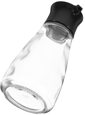 Zerodeko Kitchen Soy Sauce Bottles Glass Storage Container Oil Dispenser Cooking Sauce Black Container Seasoning Bottle