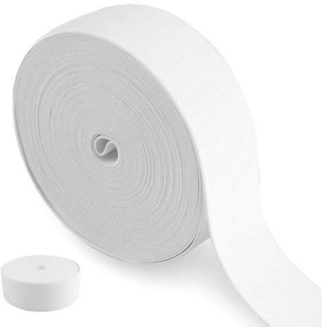Amusingtao 10 metros de goma elástica de 40 mm de ancho, color blanco, banda elástica para coser, banda elástica para el hogar, manualidades