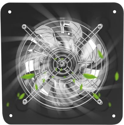 Ventilateur axial 80 W 8 195 mm 2600 tr/min Ventilateur mural industriel avec clapet de rétractation automatique 220 V 7 pales Ventilateur d'extraction mural / de plafond dans la salle de bain