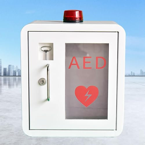 Wandmontierter Erste-Hilfe-Kasten Aus Stahl, AED-Defibrillator-Aufbewahrungsschrank Mit Schlüssel, Defibrillationsalarm, Für Zuhause,Krankenpflege,Bus, Öffentliche Plätze,passend Für Die Meisten AED