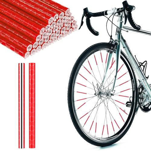 Abeillo 36 Stück Speichenreflektoren Fahrrad,360° Sichtbarkeit Reflektoren Fahrrad,Speichenreflektoren für Gängigen Speichenräder,Fahrrad-Reflektor für Nachtfahrten,Einfache Installation(Rot)