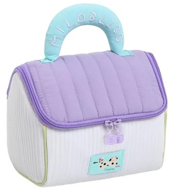 KEXIAO Lovely House, borsa per il trucco di grande capacità, borsa per cosmetici portatile, borsa per la cura della pelle, borsa da viaggio per donna, Viola, 19.5x14.5x16cm