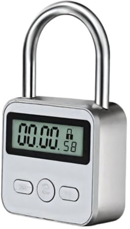 Lucchetto timer 99 ore con display LCD, ricaricabile tramite USB, lucchetto in metallo per telefoni, armadietti da cucina, console di gioco e snack
