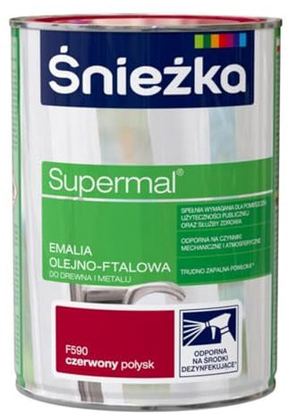 TRANS - PAL All-Purpose Oil-Based Enamel Paint for Wood & Metal – 0.8L – Durable, Weather-Resistant, Vibrant Colors – Indoor & Outdoor Use – Variety of Colours (RED)