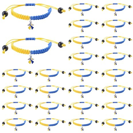 WANDIC 30 Stück Bänder für Daunensyndrom, verstellbare Armbänder, Bewusstseinsarmbänder für medizinisches Personal, Wohltätigkeitsorganisationen, Veranstaltungen