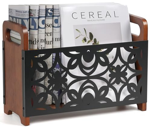 GHIAKQYT Porte-revues moderne en forme de fleur de lotus - 33 x 24 x 13 cm | Porte-journaux, bibliothèque, porte-magazines, panier de rangement, pour bureau, maison, 33 x 24 x 13 cm