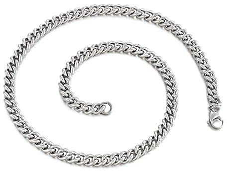 LYGBAOFUL Kette Curb Edelstahl Damen Gliederkette 45CM-76CM