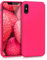 kwmobile Hülle kompatibel mit Apple iPhone X Hülle - weiches TPU Silikon Case - Cover geeignet für kabelloses Laden - Neon Pink