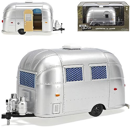 Greenlight Anhänger Wohnwagen Bambi 2016 16 Airstream Silber 1/24 Modell Auto mit individiuellem Wunschkennzeichen