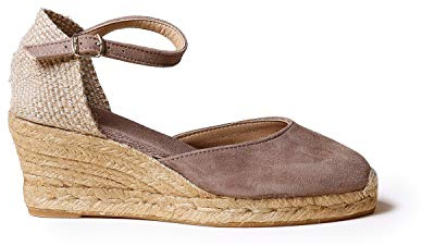 Toni Pons Lloret-5 - Keil-Espadrille für Damen in Uni-Tönen Veloursleder.