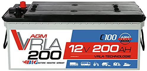 BIG AGM Solarbatterie 12V 200Ah C100 Batterie Versorgung Mover Caravan Boot statt 180Ah