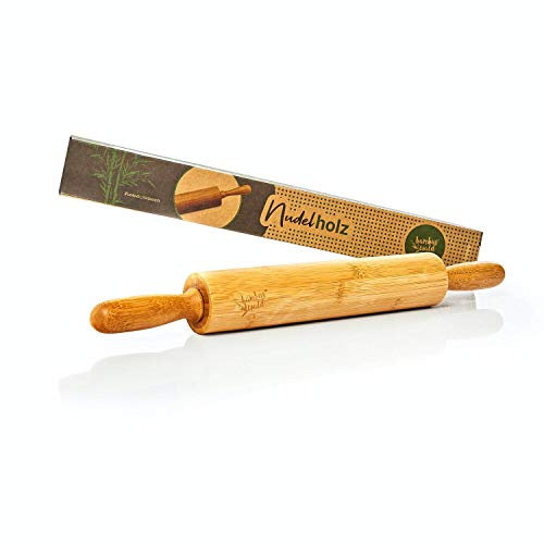 bambuswald© ökologisches Nudelholz aus 100% nachhaltigem Bambus | Teigroller Backrolle Backzubehör Holzteigroller Nudelrolle Pizzarolle