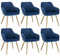 Lestarain Esszimmerstühle 6er Set, Küchenstühle Wohnzimmerstühle Sitzfläche Aus Samt Polsterstuhl Mit Armlehne Metallbeine Polstersessel Stuhl Für Esszimmer Wohnzimmer Küche Blau