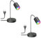 ledscom.de 2 Stück Tischleuchte WAIKA mit Schwanenhals und Schalter schwarz matt, inkl. Smart Home RGBW GU10 LED Lampe, 5,41W, 473lm