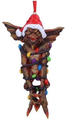 Nemesis Now Gremlins Mowhawk in Lichterketten Hängedeko Festlich Deko Ornament braun