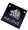 DEKO-LANDO Igel Schild Schiefer graviert - Igelhaus -Schiefertafel Gartenschild 11 x 11 cm, Grau