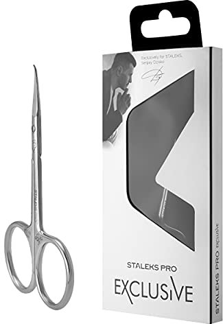 STALEKS PRO - Forbici professionali per pelle cuticole, maniglia dritta, lunghezza impugnatura corta S(lunghezza lama - 25 mm, forma a gancio) Exclusive 23 TYPE 2 (Design: Fior di Magnolia) SX-23/2m