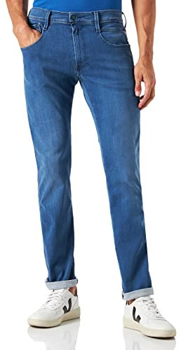 REPLAY Men's Anbass Forever Jeans, 009 Medium Blue, 32 W/32 L