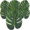 Yeesabella 35 PCS Fake Leaves Artificial Palm Leaves Tropical Palm Leaves Monstera Leaves for Hawaiian Luau Safari Beach Jungle Theme Party Banquet Table Decorations