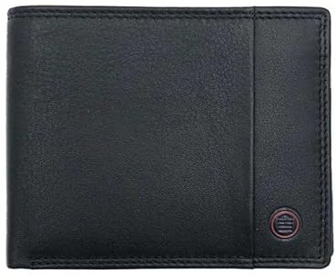 Serge Blanco - Portefeuille en Cuir Homme Vancouver - Noir - 12,3 x 9,6 x 1 cm - Noir
