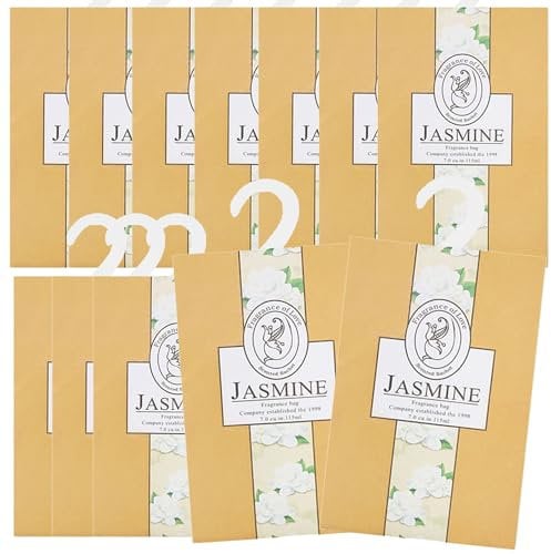 12PCS Perfumador Ropa, Bolsa Guardarropa, Ambientador Armario Ropa Limpia,Saquitos Armario ambientador Lavanda, Hogar Saquitos Armario Ropa, Bolsita Refrescador Coche, Zapatero, Estanterías (12Jazmín)