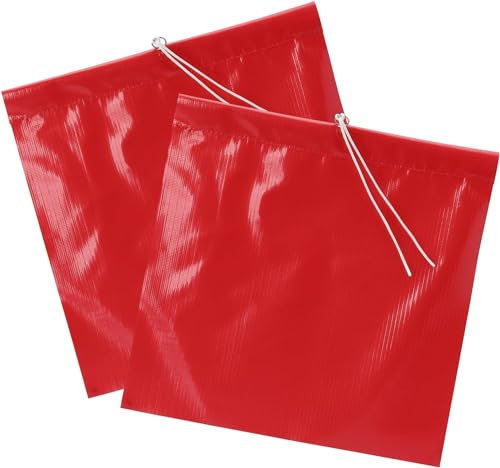 2 Stück Warnflagge Rot 30x30cm Rote Fahne Überlänge Warnfahne mit Seil Schlussfahne Signalfahne Endfahne Fähnchen Überhang für Transport Fahrradträger Auto Wohnwagen
