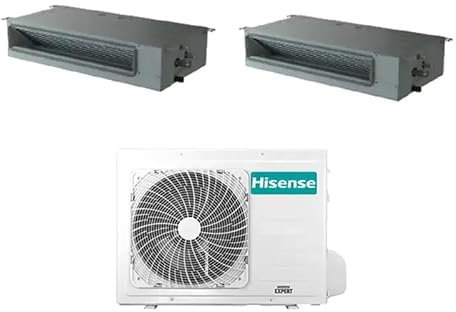 Condizionatore con inverter canalizzato Hisense dual split 9000+9000 Btu ADT26UX4RBL4 A++ 2AMW42U4RGC in R32