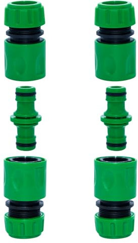 4PCS End Quick Connectors & 2PCS Double Male Hose Connectors for Hose Pipe Fitting 1/2 Plastic Tap Connector, Garden Hose Tap Connector Hose Pipe Fittings Kit
