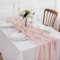 DROMCOM 10 Stück Tischläufer Rosa Seihtuch Tischläufer, 300 x 80cm Musselin Tischläufer Modern Tischdeko, Boho Gaze Stoff, Rustikal Tischläufer Käsetuch Cheesecloth für Hochzeit, Geburtstag, Taufe