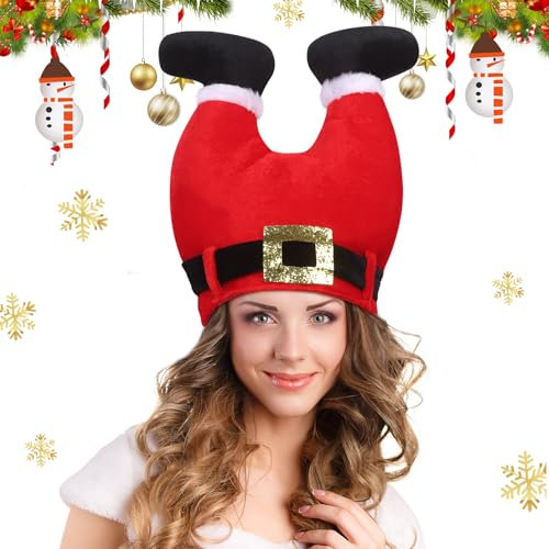 Figarge Weihnachtsmütze Nikolausmütze Weihnachten Nikolaus Rot für Erwachsene Weihnachtsdeko Geschenk Clown Hut Weihnachtsfeier Weihnachtsmarkt (Rot)