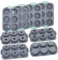 Tongjude 8 Pieces Silicone Donut Pans, Nonstick Silicone Muffin Pans, Heat Resistant Kitchen Oven Silicone Baking Cups, Dishwasher Safe and Microwave Safe, Grey