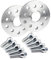 Für A-UDI A1 A2 A3 A4 A5 A6 A8 TT Q2 Q3 Q3 Q5 Q6 Q7 Q8 RS TT 2PCS 15mm Auto Rad Spacer 5 * 112/5 * 100 57,1mm CAVINBDZ(Silver Cone Bolt)