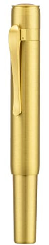 Hongdian M2 Black Forest Mini Fountain Pen, Fine Soft Golden Nib & Sleek Shape Brass Short Pocket Travel Pen (Glossy Brass)