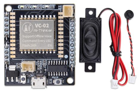 Comidox 1 x VC-02-Kit Sprachsteuerungsmodul, intelligentes Offline-Sprachmodul für Smart-Home-Geräte und Beleuchtung, Spracherkennungs-Entwicklungsplatine