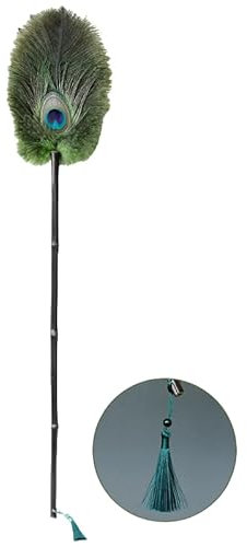 Plumeau en plumes d'autruche pour enlever la poussière électrostatique, décoration en plumes de paon (plume de paon, grand collecteur de poussière 50 cm x 18 cm)