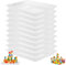 CYEER 10 vassoi in plastica 34 x 25 x 3 cm, rettangolari in plastica, colore bianco, riutilizzabile, vassoio da portata per snack, cibo, biscotti, blocchi in legno
