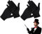 Qiuruoo 2 Paar Schwarz Handschuhe, Baumwollhandschuhe füR Feierliche, Hochzeit AnläSse, Kann Als Mardi Gras, Halloween Oder Thema Partei KostüM Dekoration Verwendet Werden
