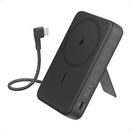 Anker Nano Batterie Externe certifiée Qi2 15W magnétique Ultra-Fine 5000 mAh, Rapide, Ergonomique et Compatible MagSafe, Uniquement pour iPhone 16 Pro Max/15/14/13/12