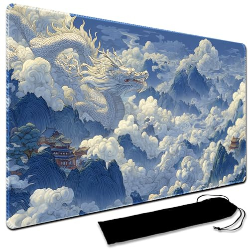 MTG Spielmatte, mit wasserdichter Aufbewahrungstasche, Größe 60 x 35 cm, mit Zone, MTG-Spielmatte, genähte Kanten, Spielmatte, Sammelkartenspiel, Spielmatte, TCG-Spielmatte (keine Zone, 12)
