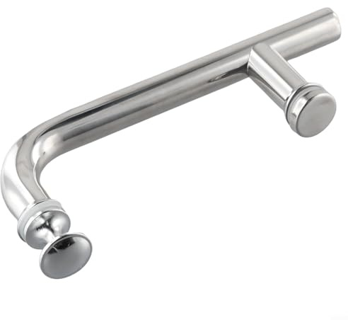 babominimer Barre de poignée de porte de douche 145 mm en acier inoxydable finition chromée pour cabine de douche et portes